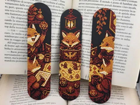 Accesorio de lectura: DND Bookmark Fox D20 Dice Book Marker RPG Book — referencia de MakerWorld