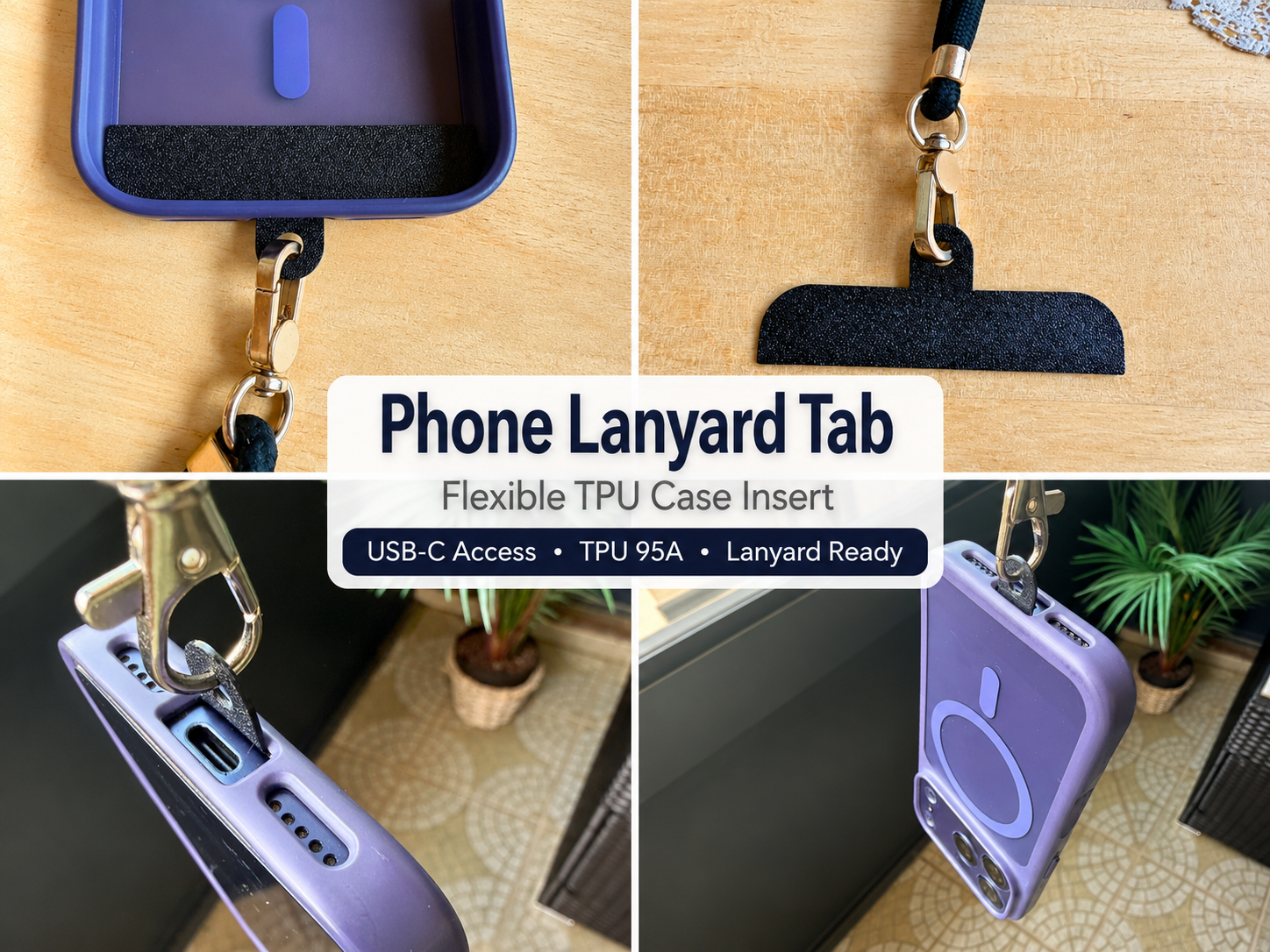 Phone Lanyard Tab – Flexible TPU Case Insert 