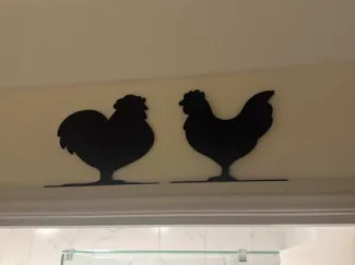 Hen and Rooster DoorFrame Silhouette