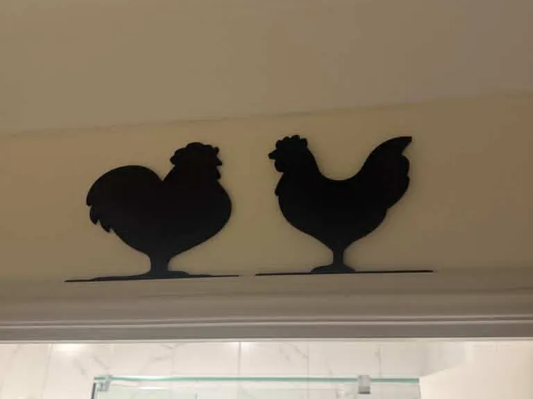 Hen and Rooster DoorFrame Silhouette