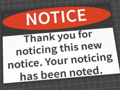 Notice, pun sign!