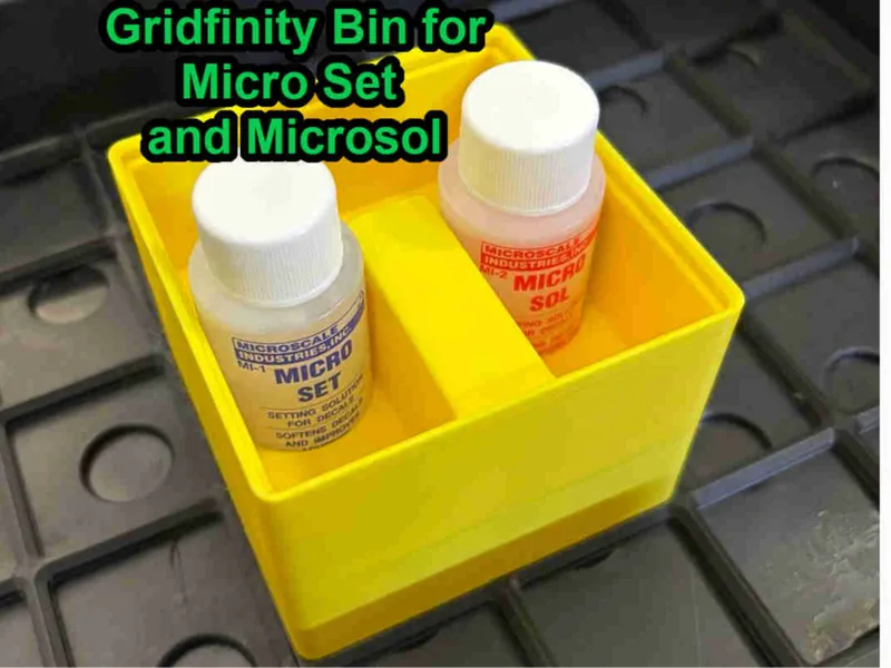 Gridfinity 2x2 Bin for Micro Set and  Micro Sol