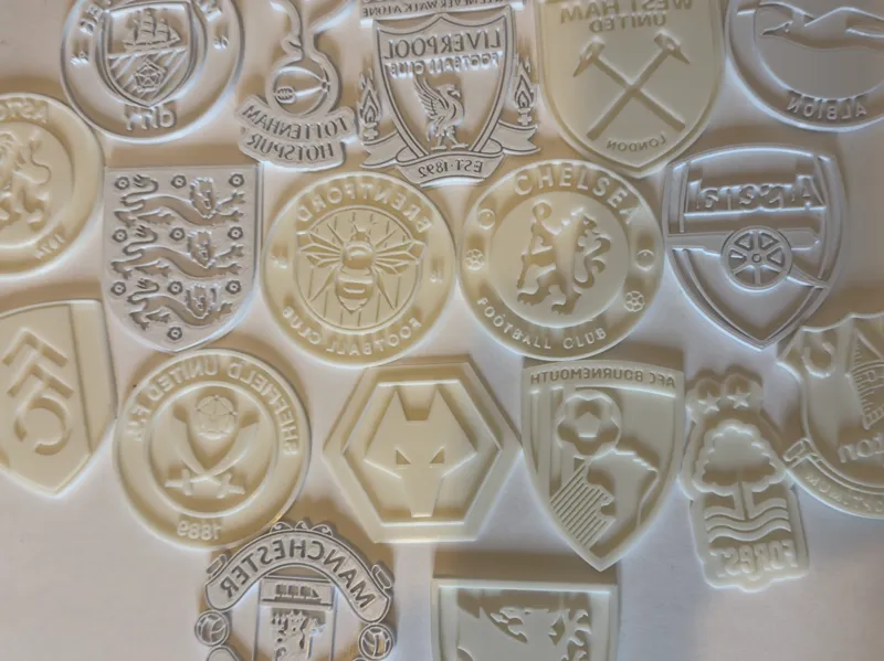 Soccer Club Badge Cookie Cutter & Stamp Sets 80 mm