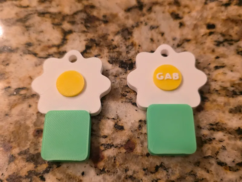 Daisy Keychain Can Opener-Custom Initials 
