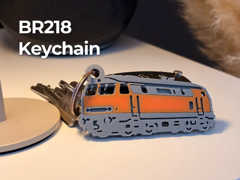 Lok BR218 Schlüsselanhänger - Zweifarbig