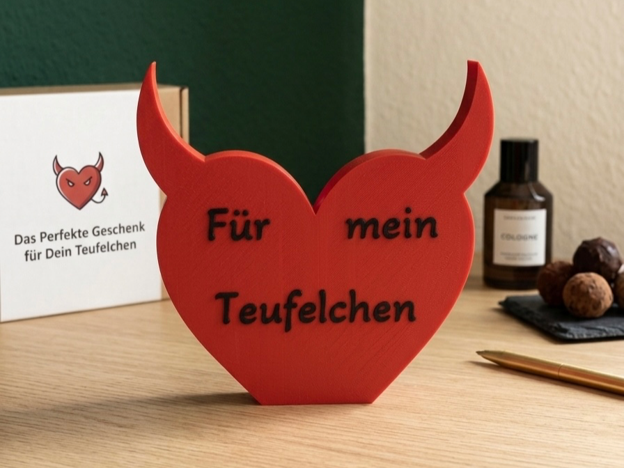 Herz mit Hörnern – "Für mein Teufelchen