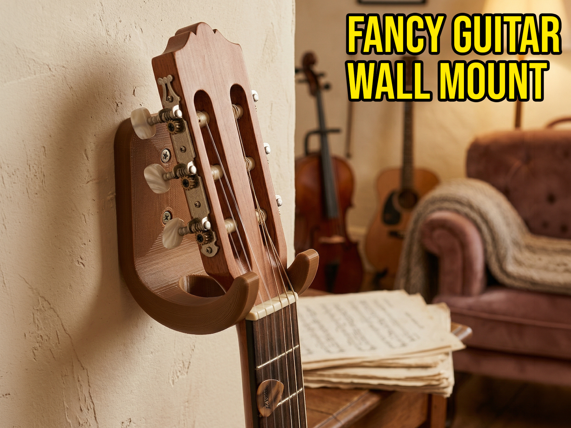 Fancy Guitar Hanger / Mount for Walls