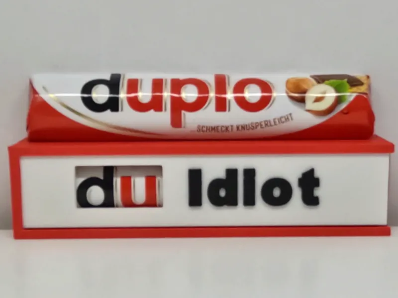 Duplo Box "Du Idiot" Geschenk