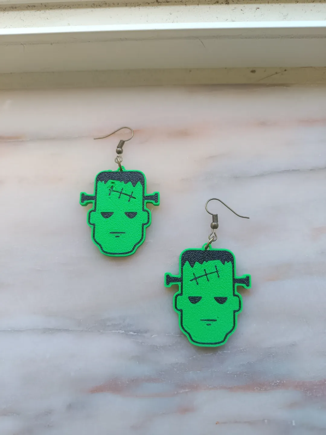 Frankenstein Multicolor Halloween Earrings view 2