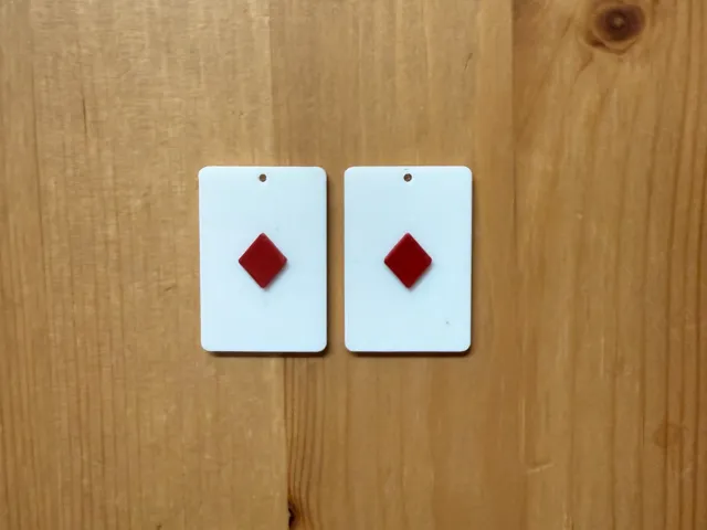 Dimond Playing Card Earrings