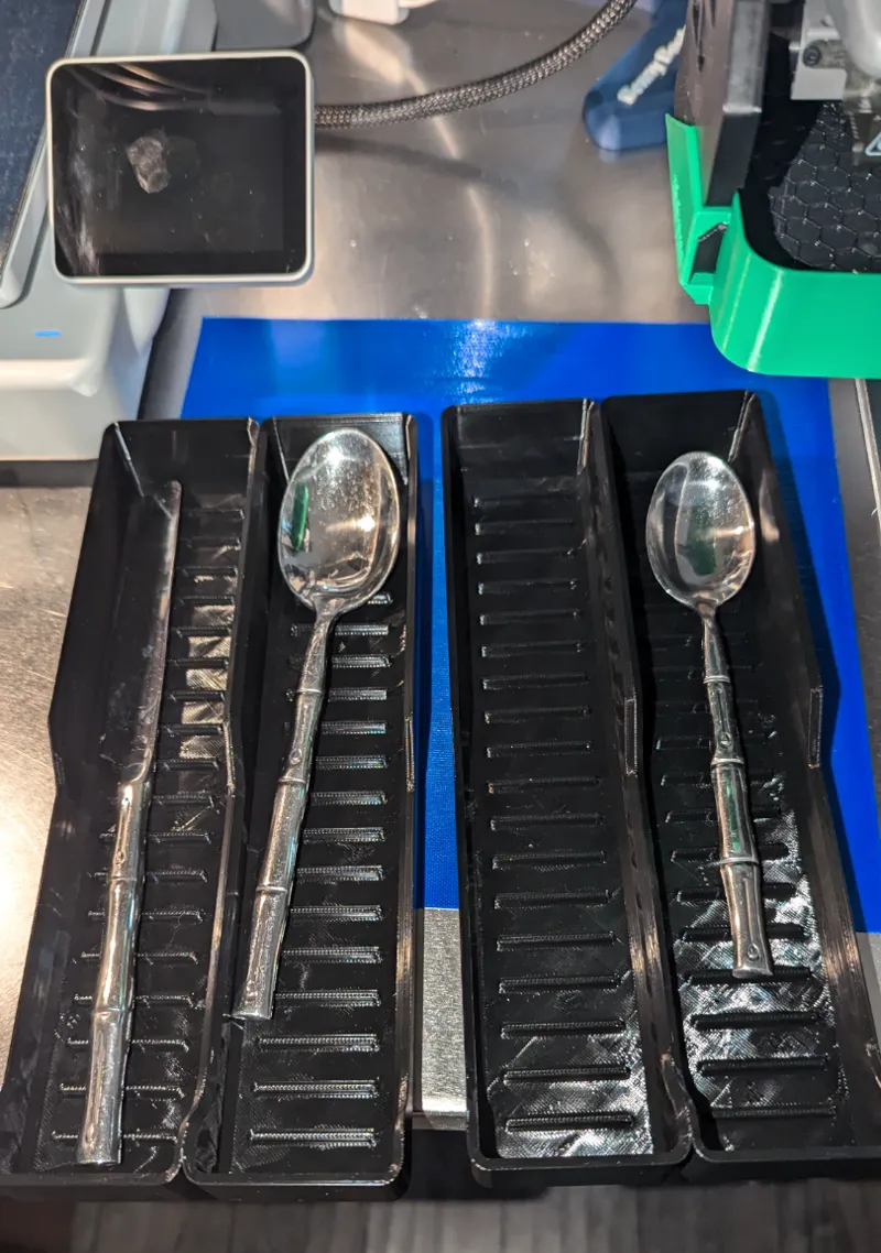 Stackable Double Wide Silverware Narrow DrawerTray
