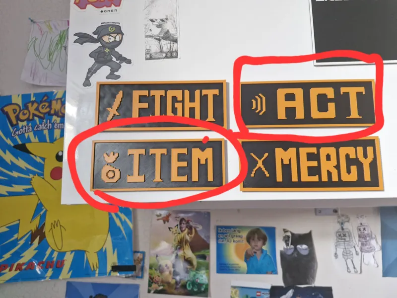 Undertale item and act buttons