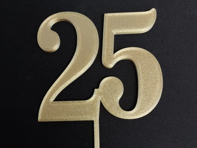 25 cake topper