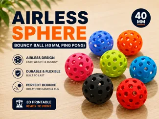 Airless Sphere – Bouncy Ball (40 mm, Ping Pong)