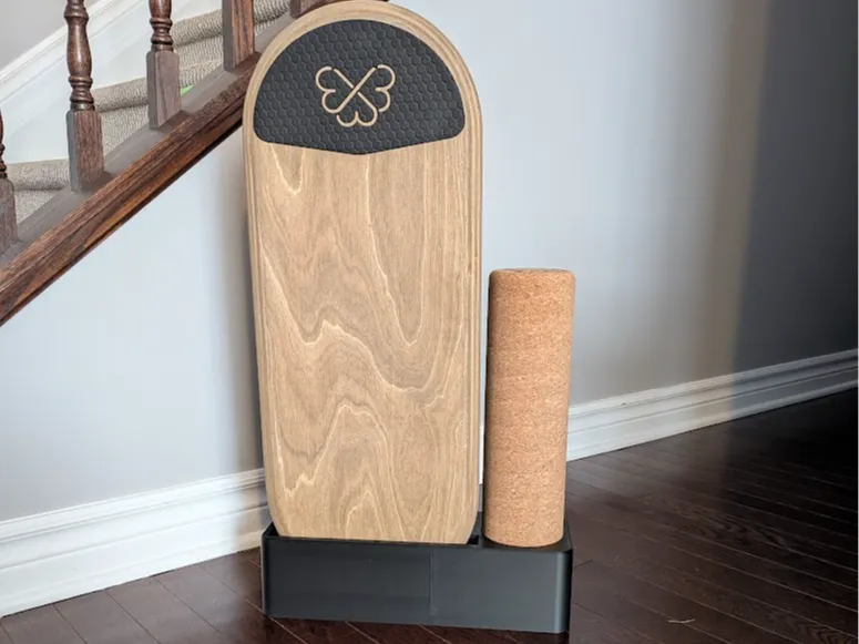 Balance board and mat holder