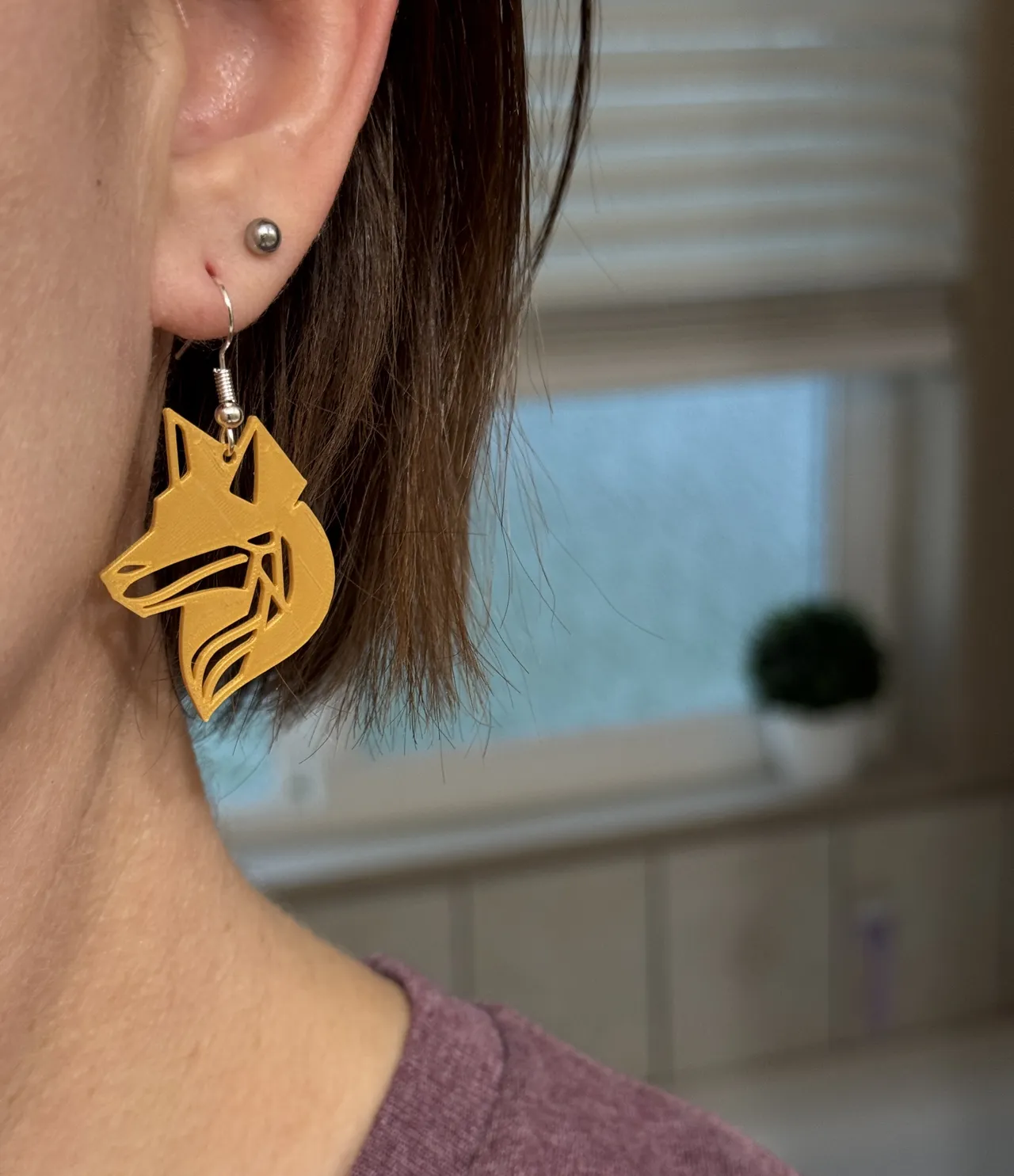 Shadow Fox Line Earrings view 2