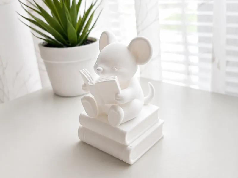 Reading Mouse on Books | Cute Book Lover Decor