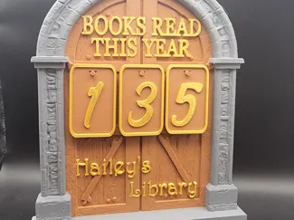 Gothic Door Book Counter with Numbers