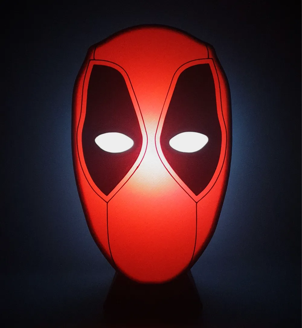 Deadpool Led Mask Deadpool Mask Face - small Tealight Lamp NO AMS! by Pioterzero - MakerWorld