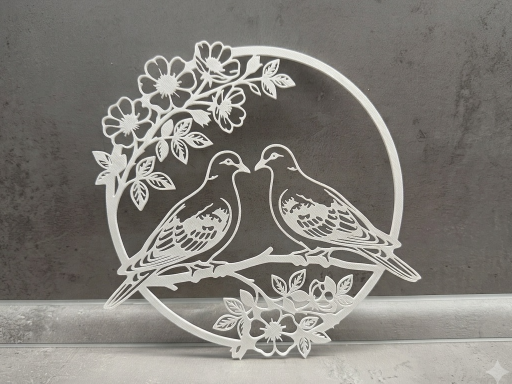 Birds With Flowers Wall Art