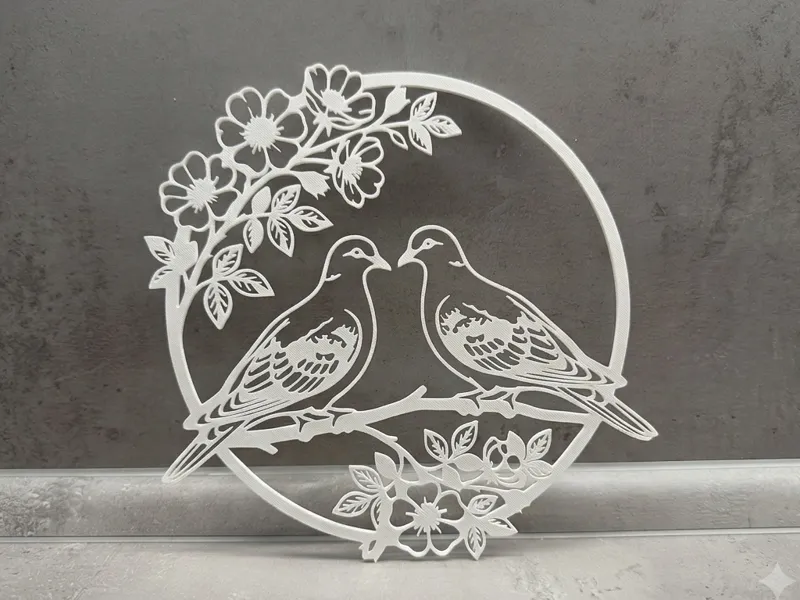Birds With Flowers Wall Art