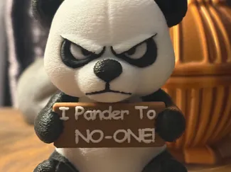 Cute Grumpy Panda with slogan 