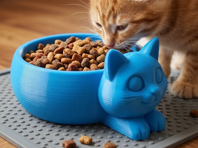 Sculpted Cat Pet Bowl - Easy Print