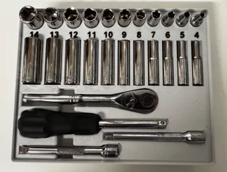 Halfords Advanced 1/4" ratchet set gridfinity bin