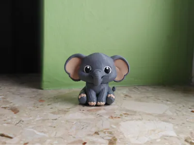 Cute Mini Elephant Figurine – Easy Print