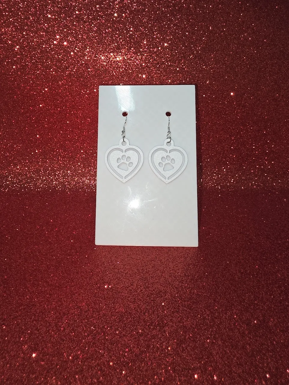 Paw in heart v2 earrings view 2