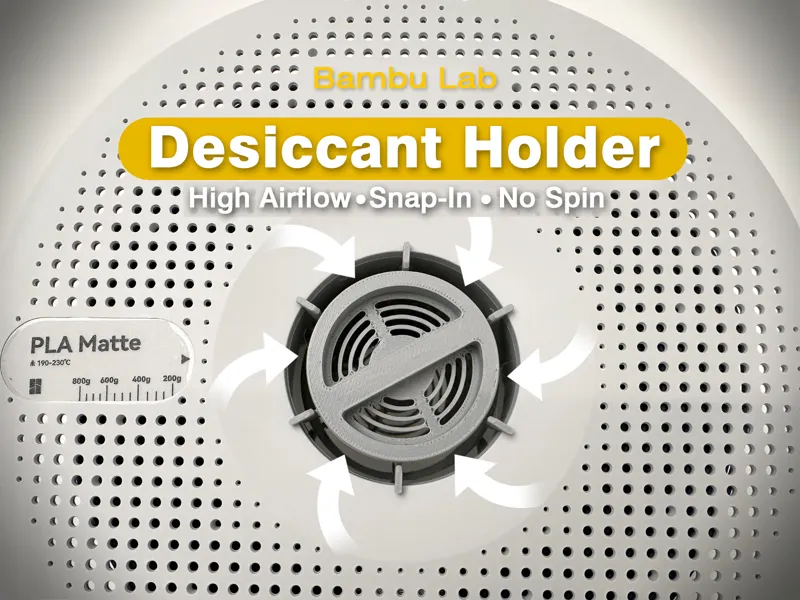 BambuLab Desiccant Holder - Hi-Airflow, Hygrometer