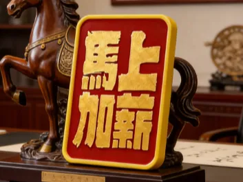 <马上加薪>无需ams 桌面相框文字摆件春节送朋友同事礼物 马年新年礼物 2026新年装饰 麦芽糖