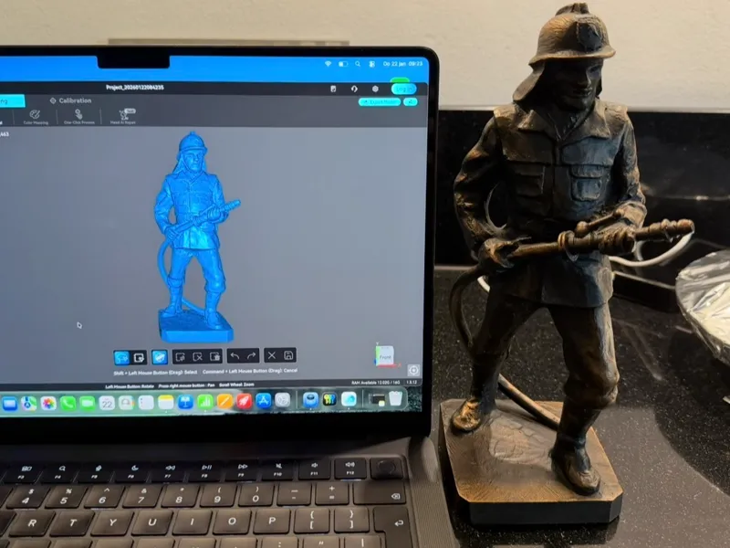 Firefighter Figure Sculpture