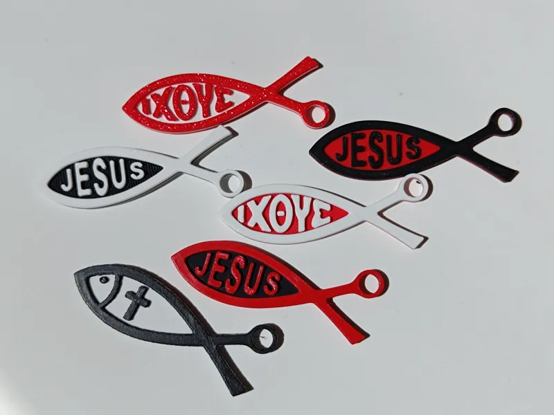 Keychain Ichthys Sign of Christianity V2