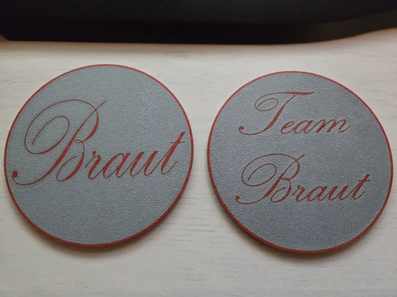 Getränke Untersetzer Braut und Team Braut für JGA 