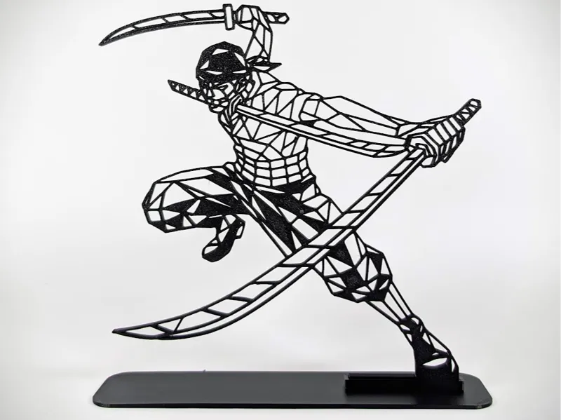 Geometric Low Poly Roronoa Zoro - One Piece