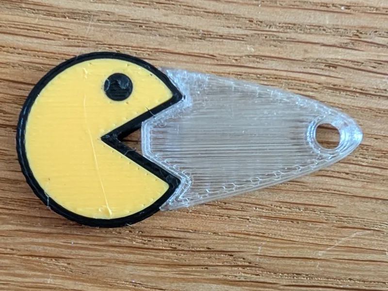 Pac Man shopping cart chip key chain