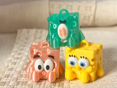 Spongebob/Patrick Star/Plankton_Cheese Block_Pendant Keychain Charm