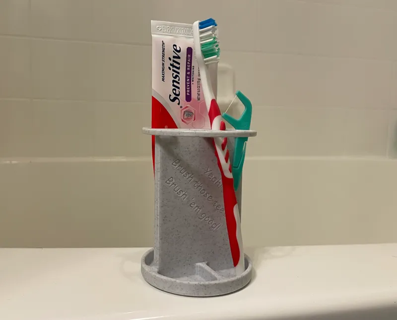 Fun, Modern Toothbrush and Flosser Holder