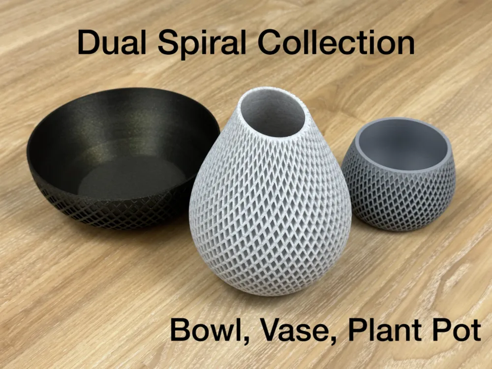 Dual Spiral Bowl - Free 3D Print Model - MakerWorld