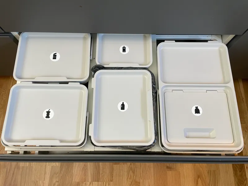 Ikea kitchen bin garbage recycle symbols
