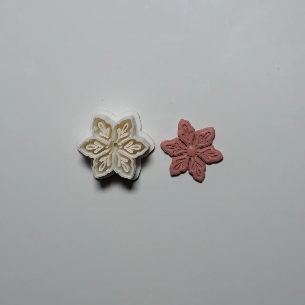 Snowflake Polymer Clay Cutter Earrings Necklace view 2