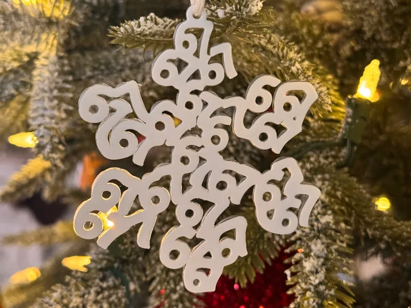 67 Snowflake ornament 6-7 six seven