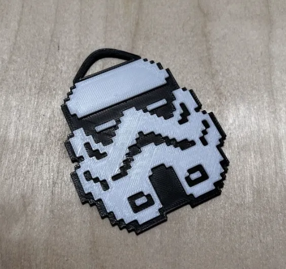 Stormtrooper pixelart keychain- no AMS req