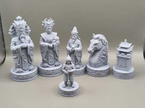 Figura decorativa: Chinese Emperor Chess Set — referencia de MakerWorld