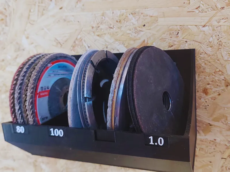 Disc grinder grinding  holder with edited label