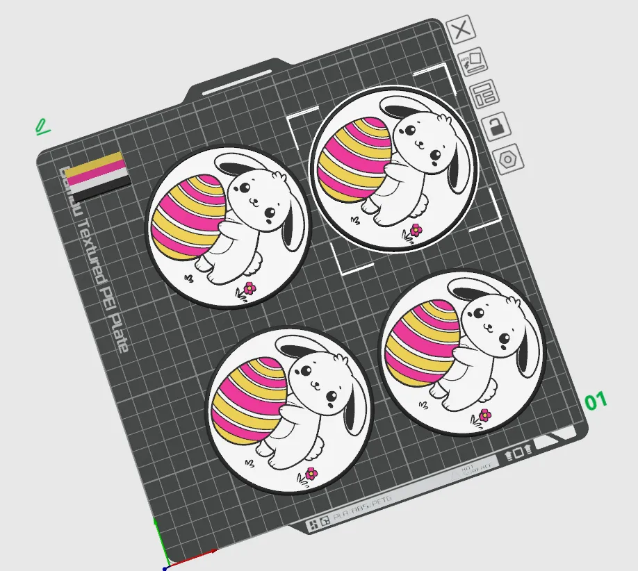 Cute Easter Coasters - Easy to Print by NextLayer By MR3D - MakerWorld