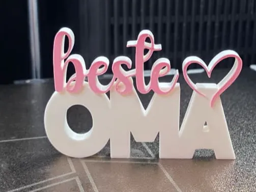 beste Oma Schriftzug
