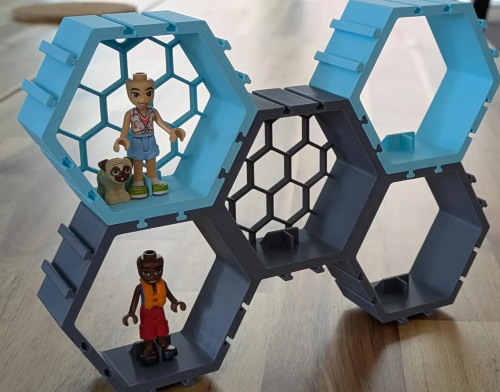 minifigure display - hexagonal - Free 3D Print Model - MakerWorld