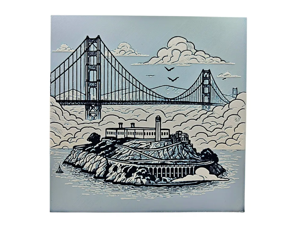 San Francisco (Alcatraz Island and the Golden Gate Bridge)